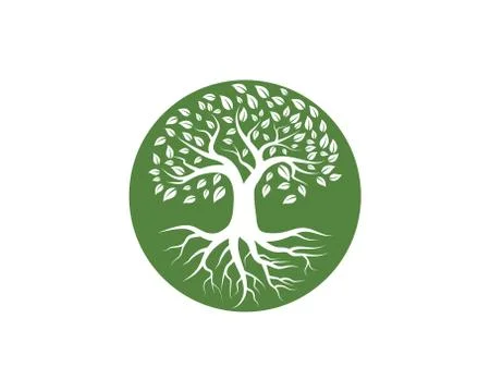 Logos of green Tree leaf Stock Illustration