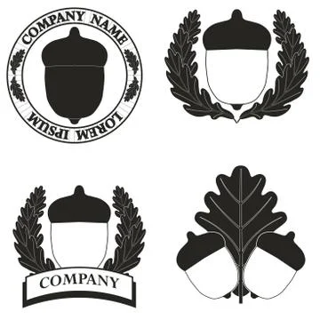 Logos with the image of an acorn Stock Illustration