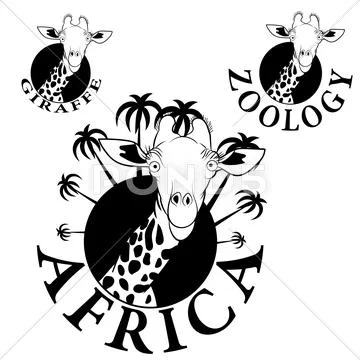 Logos with the image of a giraffe Stock Illustration