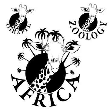 Logos with the image of a giraffe Stock Illustration