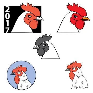 Logos with the image of a rooster Stock Illustration