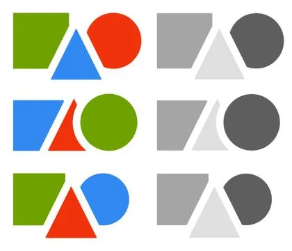 Logos, logotypes for different uses. Flat shape logo template Stock Illustration