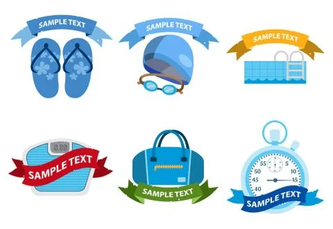 Logos swimming Stock Illustration
