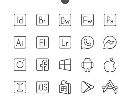 Logos UI Pixel Perfect Well-crafted Vector Thin Line Icons 48x48 Ready for 24x24 스톡 일러스트
