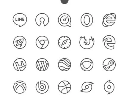 Logos UI Pixel Perfect Well-crafted Vector Thin Line Icons 48x48 Ready for 24x24 Stock Illustration