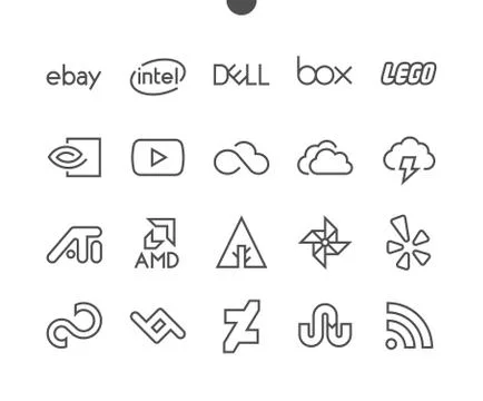 Logos UI Pixel Perfect Well-crafted Vector Thin Line Icons 48x48 Ready for 24x24 Stock Illustration