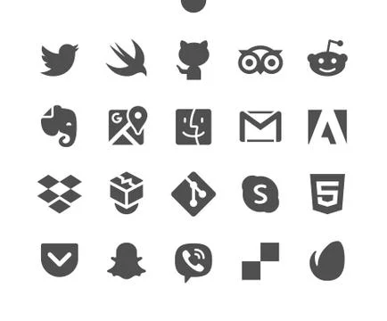 Logos v5 UI Pixel Perfect Well-crafted Vector Solid Icons Stock Illustration
