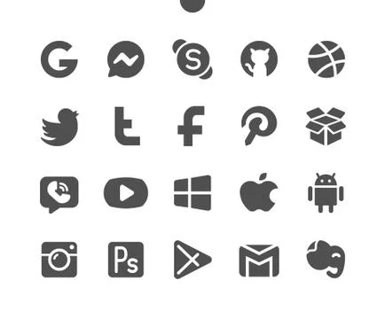 Logos Well-crafted Pixel Perfect Vector Solid Icons 스톡 일러스트