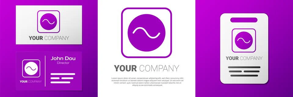 Logotype AC voltage source symbol icon isolated on white background. Alternating Stock Illustration