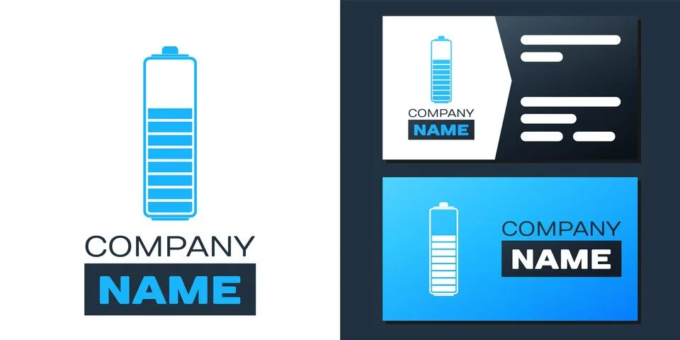 Logotype Battery charge level indicator icon isolated on white background. Logo Stock Illustration