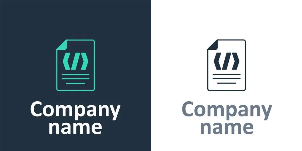 Logotype Binary code icon isolated on white background. Logo design template Stock Illustration