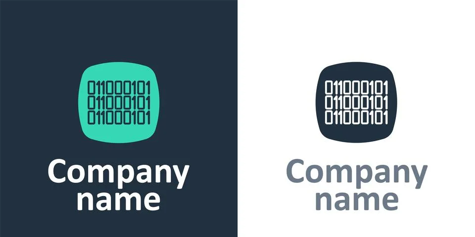 Logotype Binary code icon isolated on white background. Logo design template Stock Illustration