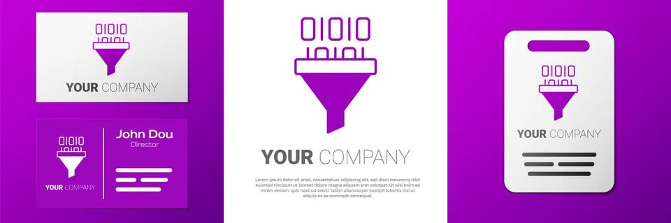 Logotype Binary code icon isolated on white background. Logo design template 스톡 일러스트