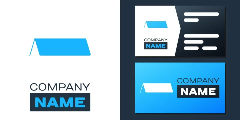 Logotype Blank paper table card icon isolated on white background. Tent card Illustrazione stock