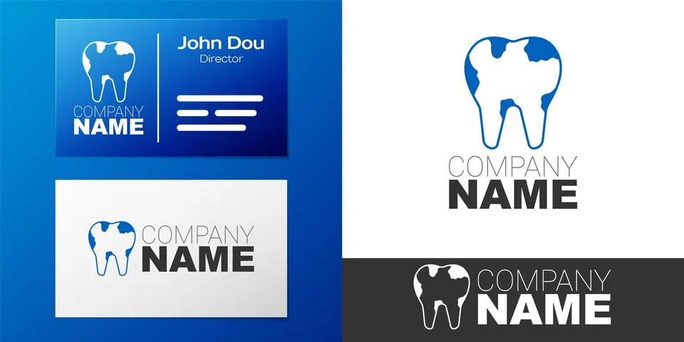 Logotype Broken tooth icon isolated on white background. Dental problem icon イラスト素材