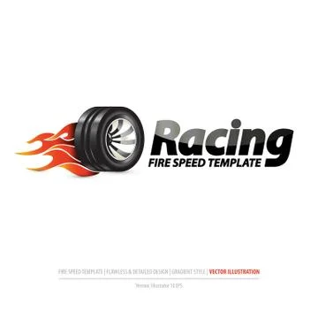 Logotype burning wheel Stock Illustration