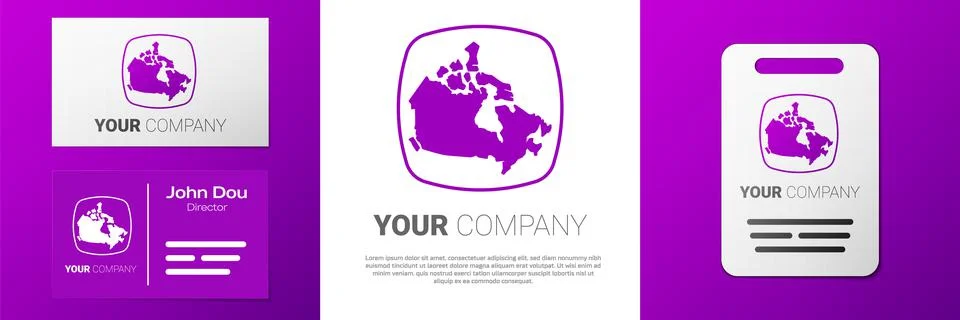 Logotype Canada map icon isolated on white background. Logo design template Stock Illustration