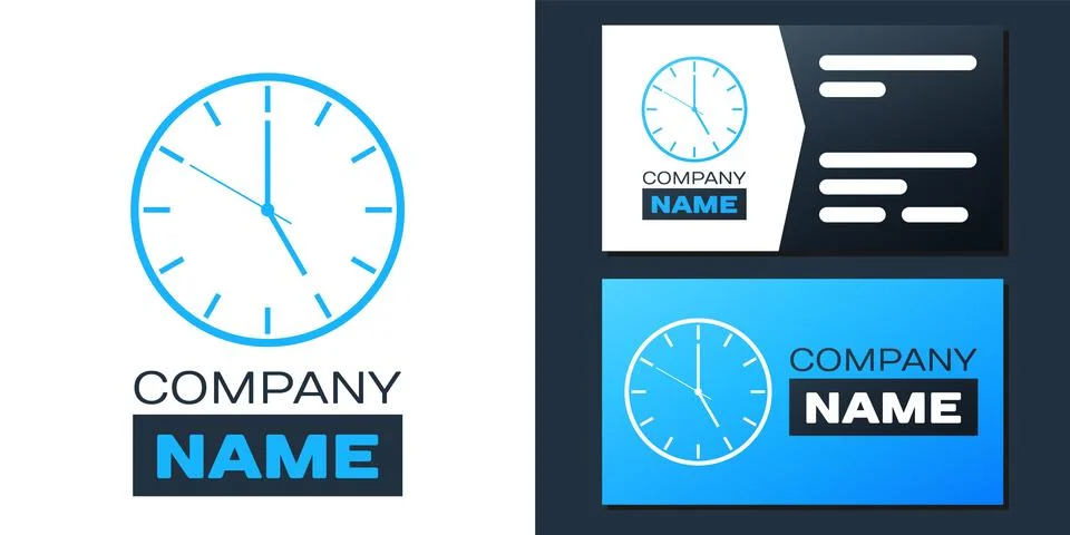 Logotype Clock icon isolated on white background. Time symbol. Logo design Stockillustratie
