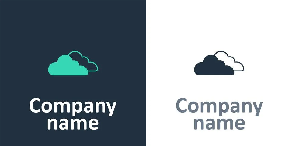 Logotype Cloud icon isolated on white background. Logo design template element Stock Illustration