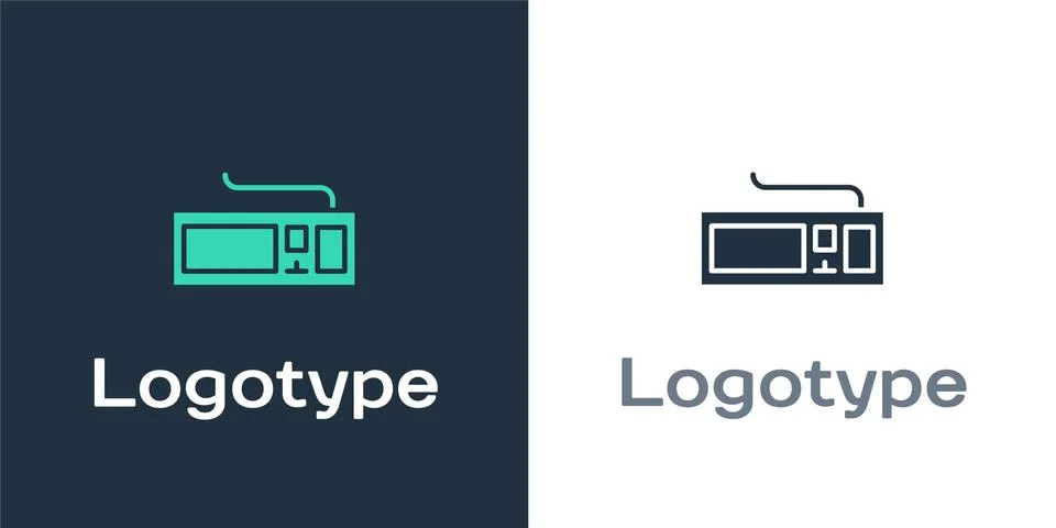Logotype Computer keyboard icon isolated on white background. PC component sign Stock-Illustration