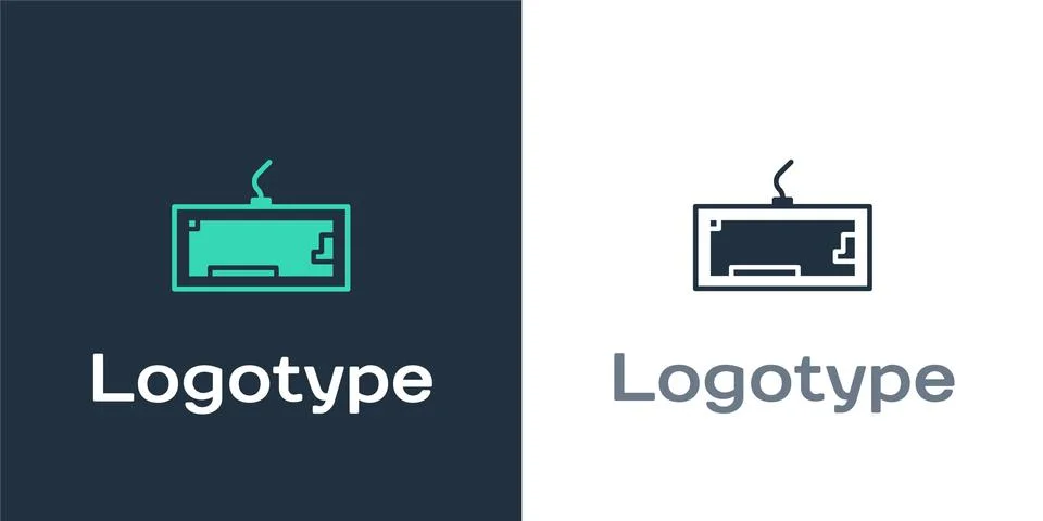 Logotype Computer keyboard icon isolated on white background. PC component sign Illustrazione stock