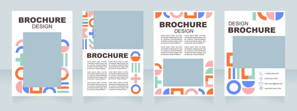 Logotype creation course blank brochure layout design Stock Illustration