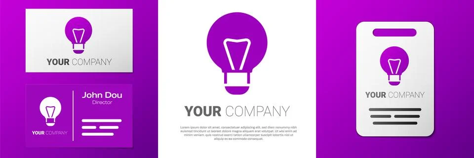 Logotype Creative lamp light idea icon isolated on white background. Concep.. Stock Illustration
