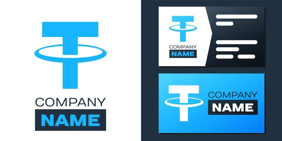 Logotype Cryptocurrency coin Tether USDT icon isolated on white background イラスト素材