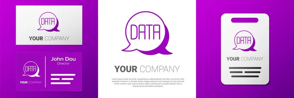 Logotype Data analysis icon isolated on white background. Business data analysis Illustrazione stock