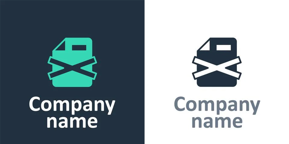Logotype Delete file document icon isolated on white background. Rejected イラスト素材