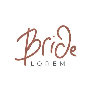 Logotype design about Bride concept. Stock Illustration
