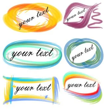 Logotype design elements in grunge watercolour style Stock Illustration