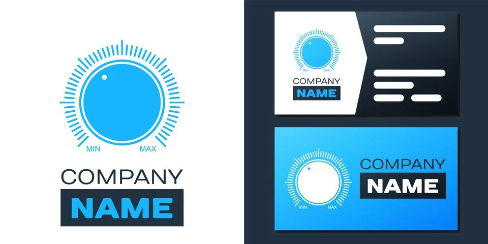 Logotype Dial knob level technology settings icon isolated on white background Stock Illustration