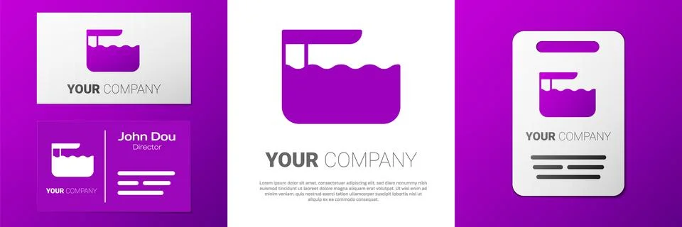 Logotype Diving board or springboard icon isolated on white background. Log.. 스톡 일러스트
