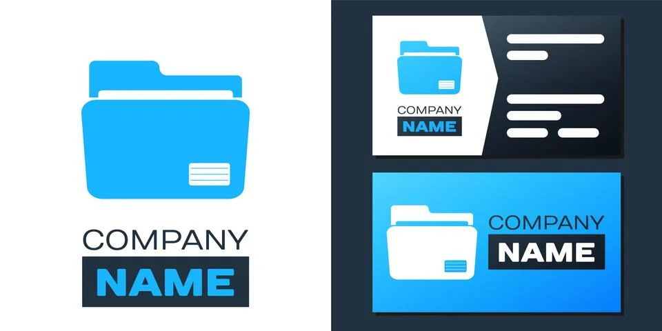 Logotype Document folder icon isolated on white background. Accounting binder 스톡 일러스트