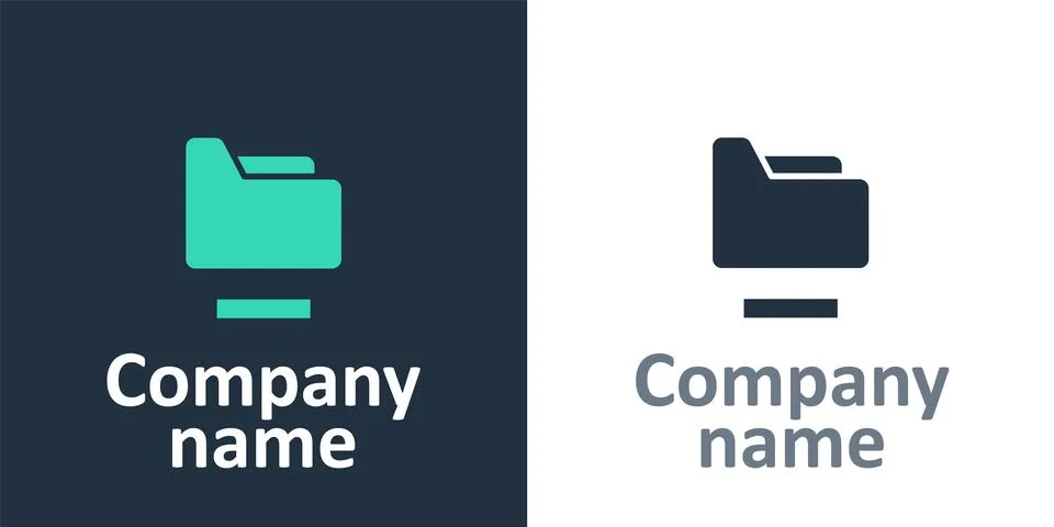 Logotype Document folder icon isolated on white background. Accounting bind.. Stock Illustration