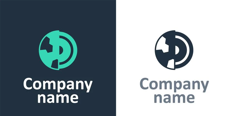 Logotype Earth core structure crust icon isolated on white background. Logo.. Stock Illustration