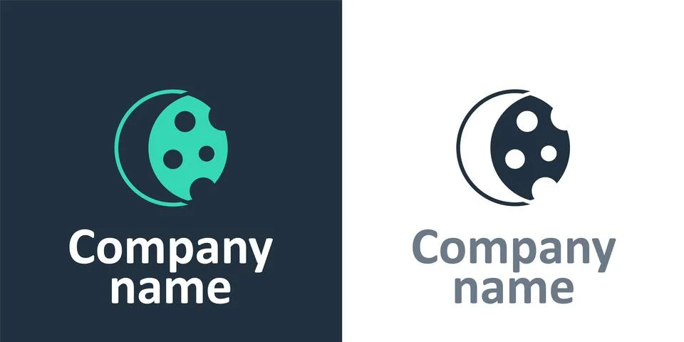 Logotype Eclipse of the sun icon isolated on white background. Total sonar .. Stock Illustration