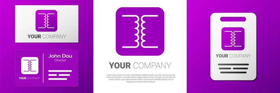 Logotype Electrical transformer icon isolated on white background. Logo design Ilustración de archivo