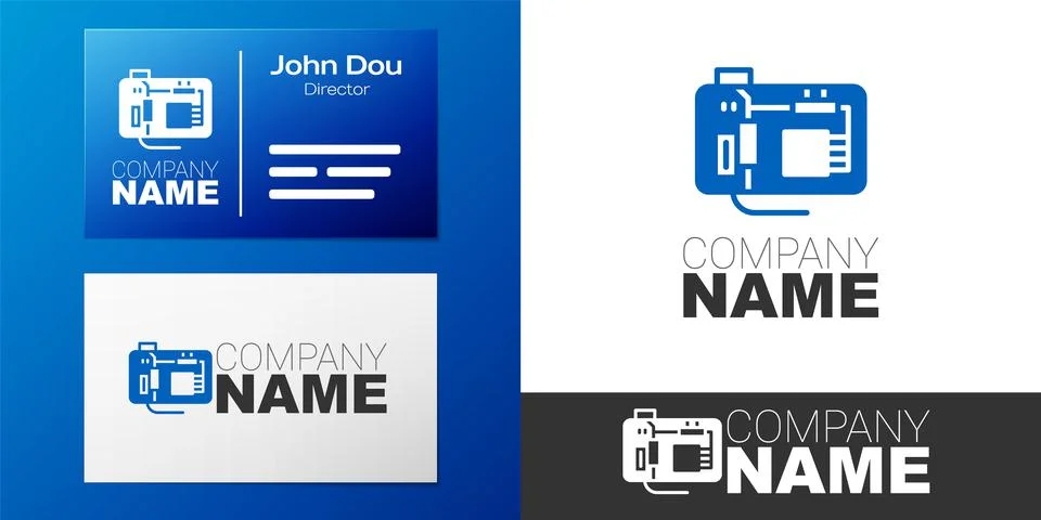 Logotype Electronic computer components motherboard digital chip integrated s イラスト素材