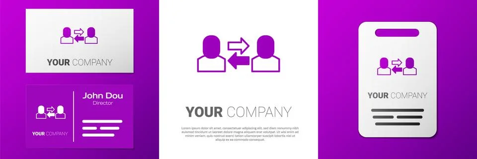 Logotype Exchange work icon isolated on white background. Information exchange 스톡 일러스트
