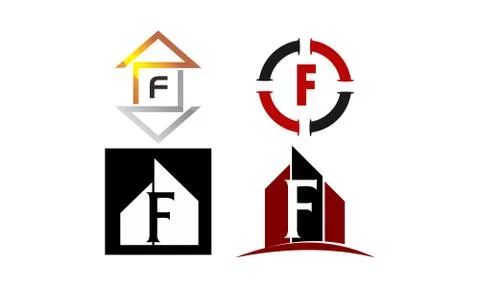 Logotype F Modern Template Set Ilustración de archivo