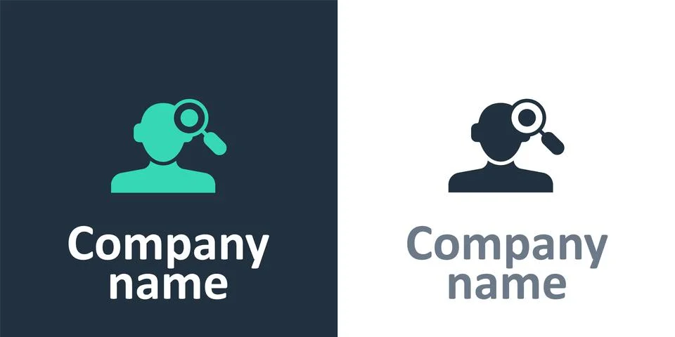 Logotype Finding a problem in psychology icon isolated on white background. L Stock Illustration