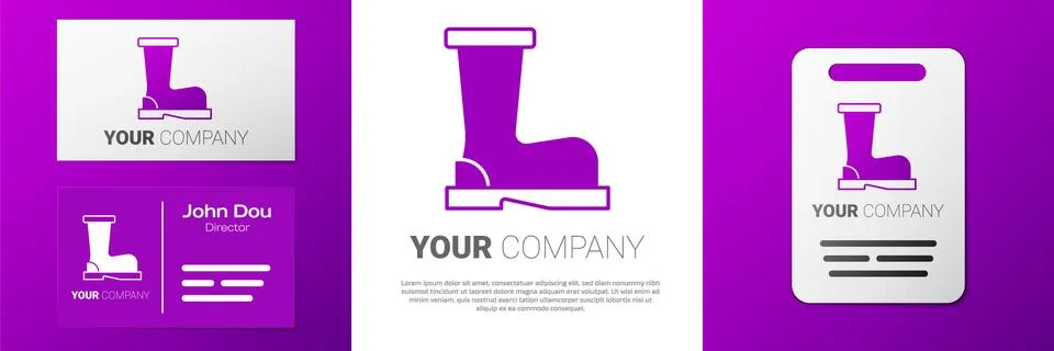 Logotype Fire boots icon isolated on white background. Logo design template Stock Illustration