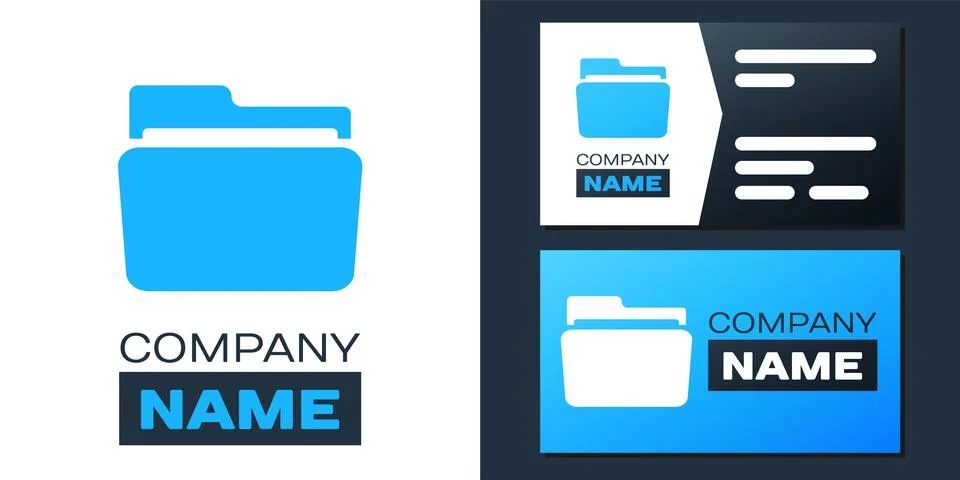 Logotype Folder icon isolated on white background. Logo design template element 스톡 일러스트
