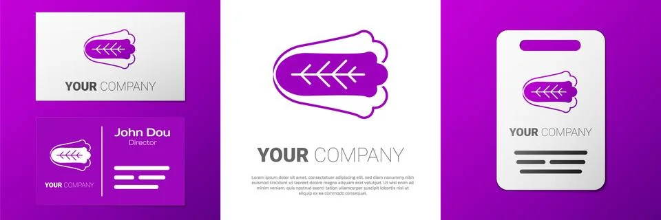 Logotype Fresh cabbage vegetable icon isolated on white background. Logo design Ilustración de archivo