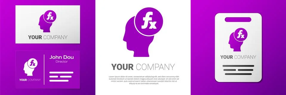 Logotype Function mathematical symbol icon isolated on white background. Logo Stock Illustration