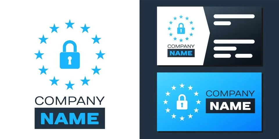 Logotype GDPR - General data protection regulation icon isolated on white Illustrazione stock