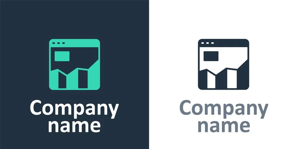 Logotype Graph, schedule, chart, diagram, infographic, pie graph icon isola.. Stock Illustration