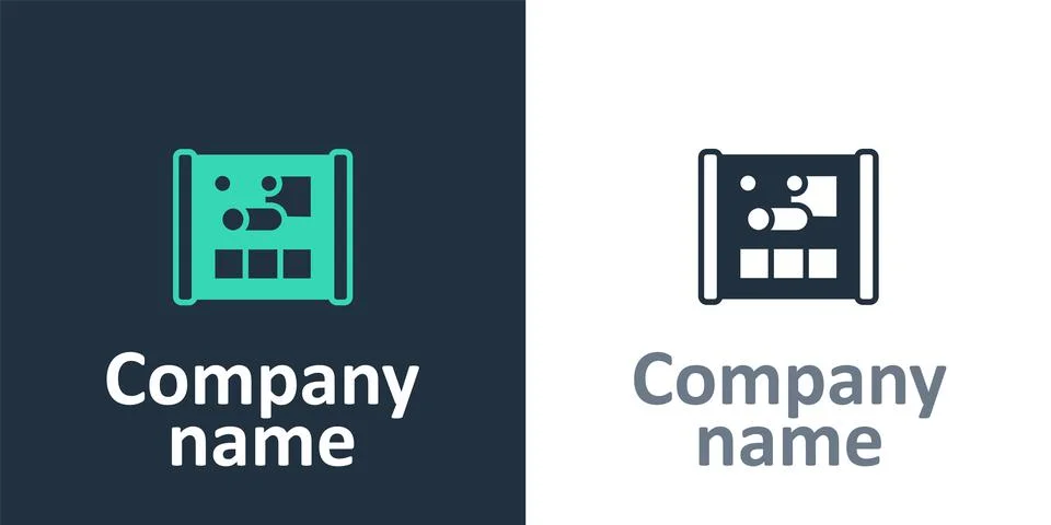 Logotype Graphing paper for engineering icon isolated on white background. .. Stock Illustration